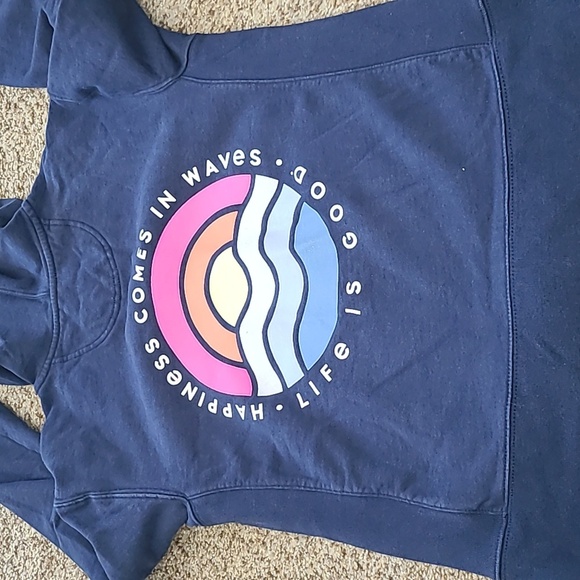 Life Is Good Navy Zip-Up Hoodie Jacket - Picture 5 of 6